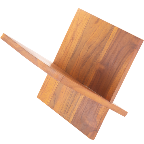 Primematik - Porte-revues en bois de teck pour le rangement de livres, magazines et journaux en forme de V Primematik  - Ensembles tables et chaises Primematik