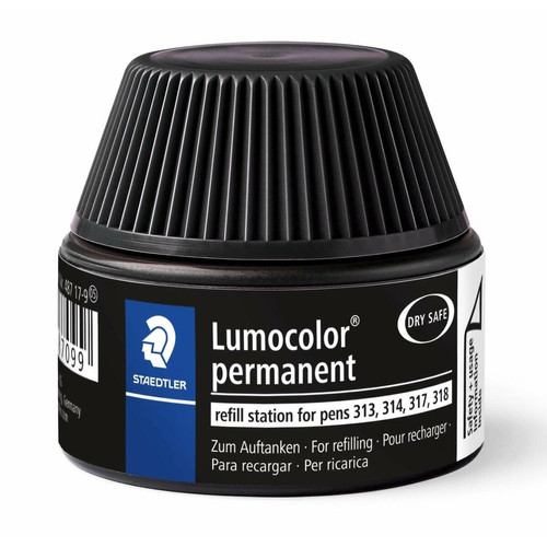 Promark - Lumocolor 487 17 - Flacon Recharge 15 Ml Pour Feutres Permanents 313/314/317/318 Noir Promark  - Promark