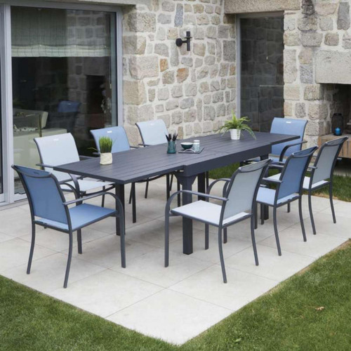 Provence Outillage - Table de jardin extensible Honfleur 8P en aluminium  135<270x90x75 cm  Ozalide Provence Outillage  - Provence Outillage