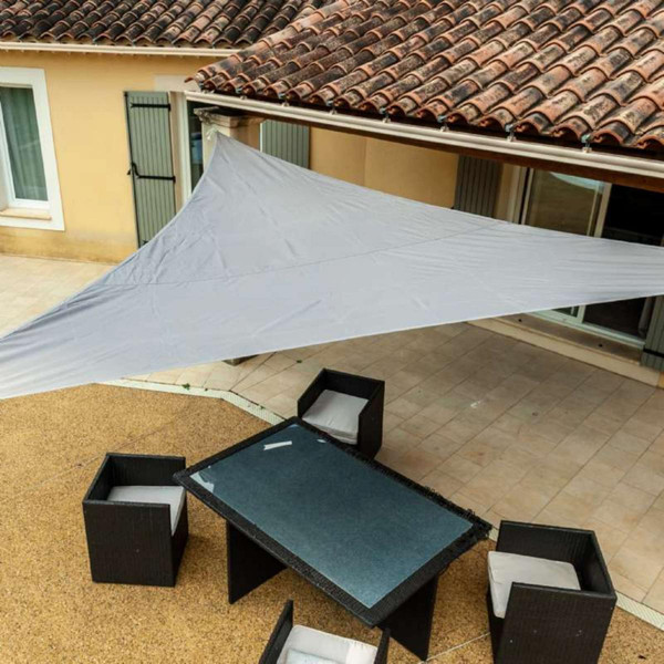 Provence Outillage Voile d'ombrage triangle couleur taupe  3,6x3,6x3,6m  Werkapro