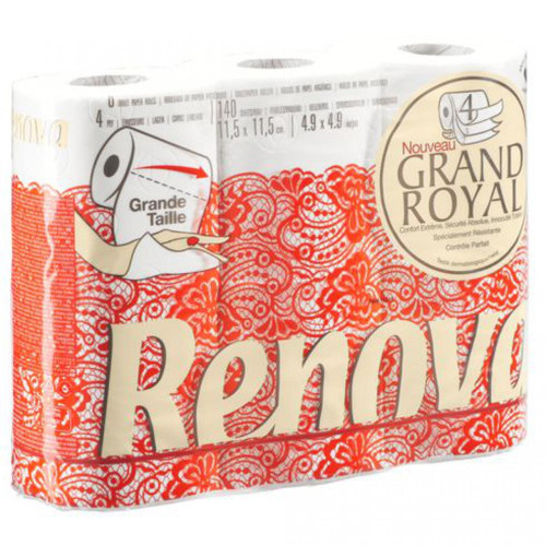 Renova - Papier Toilette Grand Royal Renova - Carton 30 rouleaux 140 feuilles Renova  - Renova