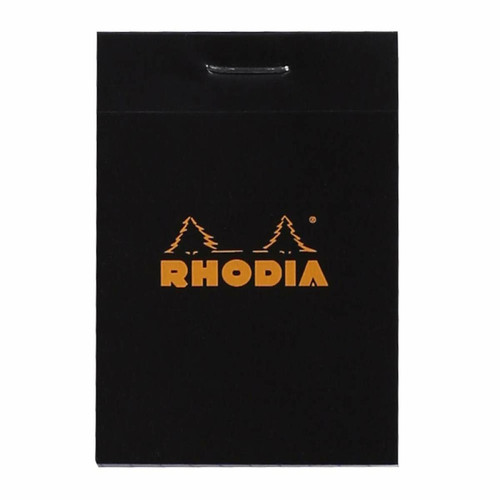 Rhodia - RHODIA 102009C - Bloc-Notes Agrafé N°10 Black - A8 - Petits Carreaux - 80 Feuilles Détachables - Papier Clairefontaine 80G - Couverture en Carte Enduite Souple, Résistante et Imperméable - Basics Rhodia  - Rhodia