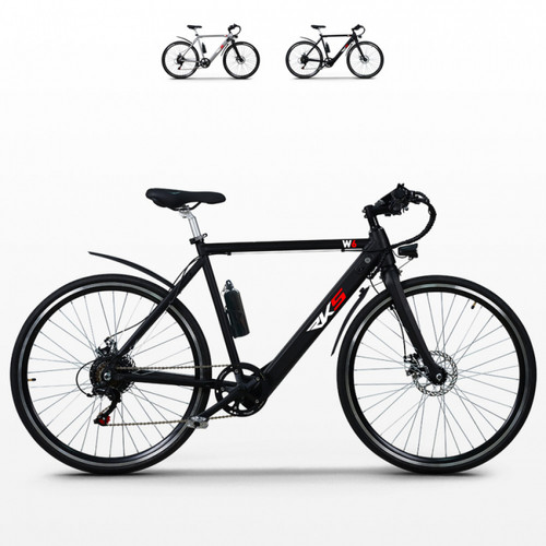 RKS - Vélo électrique avec cadre en aluminium ebike pour homme 250W Shimano W6, Couleur: Noir RKS  - Vélo électrique