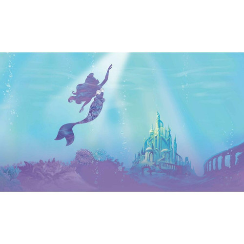 Roommates - Fresque murale adhésive géante Disney Ariel La Petite Sirène sous la mer avec fond château - 3.2 m x 1.83 m Roommates  - Roommates