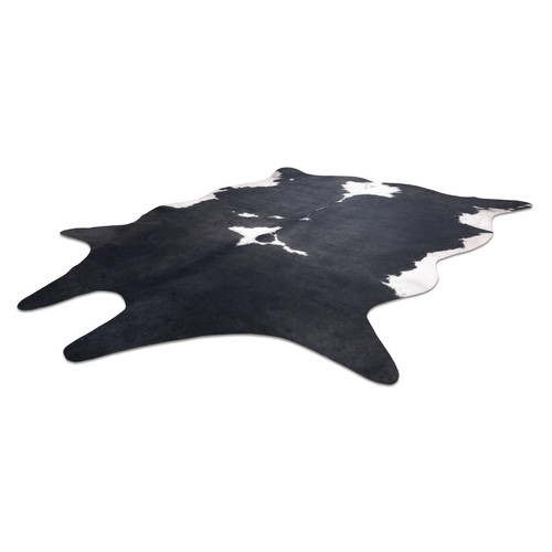RUGSX Tapis Imitation Peau de vache, Vache G5070-3 blanc noir cuir  180x220 cm