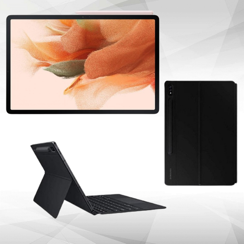 Samsung - Galaxy Tab S7 FE 12.4'' - Wifi - 64Go - Light Pink + Book Cover Keyboard EF-DT970BBEGFR -  Noir Samsung  - Tablette 12 pouces