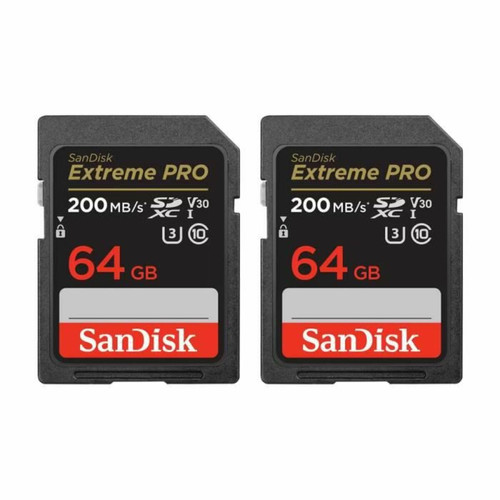 Sandisk - 2pcs SANDISK Extreme Pro 64Go Carte Mémoire SDHC/SDXC 200Mo/S 90Mo/S UHS-I version 2022 Sandisk  - Carte SD 64 go
