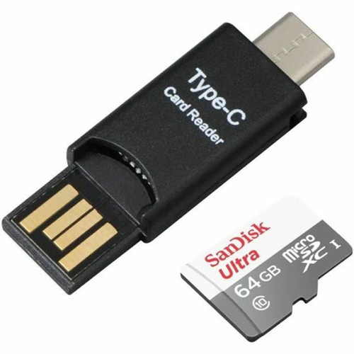 Sandisk - SanDisk Ultra Micro SD 64 Go - Classe 10 - 48 Mo-s & lecteur USB C OTG Sandisk  - Carte SD 64 go