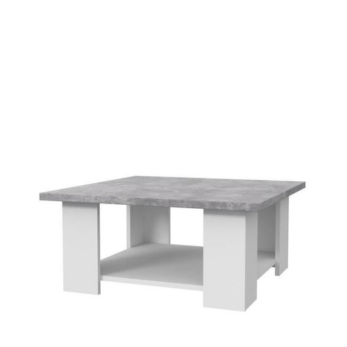 Sans Marque - PILVI Table basse - Blanc et beton gris clair - L 67 x P 67 x H 31 cm Sans Marque  - Table basse grise Tables basses