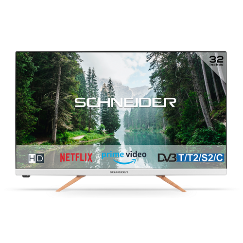 TV 32'' et moins Schneider SCHNEIDER - SC32S1FJORD - 32"/81cm - Smart TV HD - 1366x768px - 3xHDMI - 2xUSB - DVB-T/T2/S2 - Dolby audio - Blanc - PVR Ready
