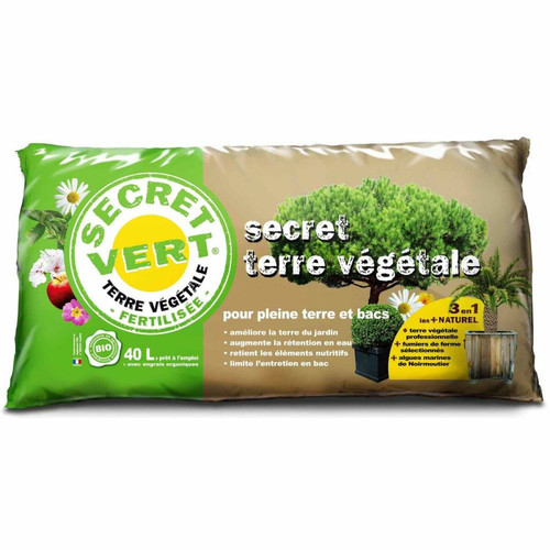 Secret Vert - Terrreau bio secret terre végétale 40 litres. Secret Vert  - Secret Vert