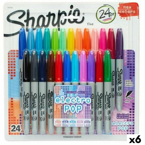 Sharpie - Ensemble de Marqueurs Sharpie Electro Pop Multicouleur 24 Pièces 1 mm (6 Unités) Sharpie  - Sharpie