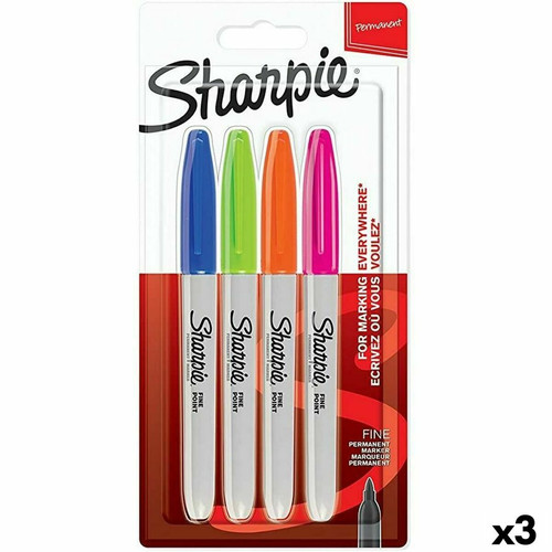 Sharpie - Ensemble de Marqueurs Sharpie 4 Pièces Multicouleur (3 Unités) Sharpie  - Sharpie