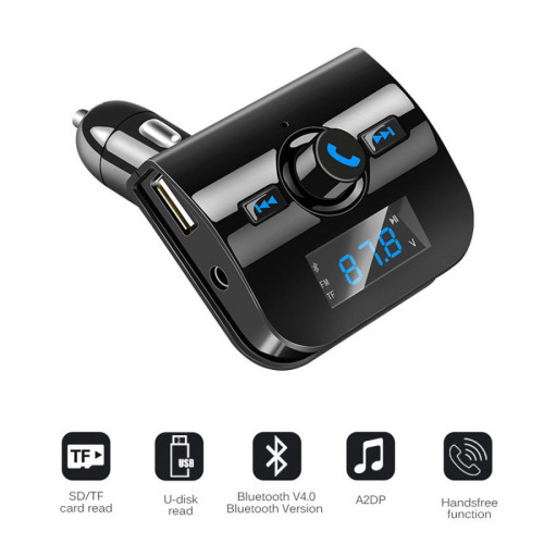 Shot - Transmetteur Bluetooth FM MP3 pour IPHONE 12 Max Voiture Lecteur Kit main libre Sans Fil Musique Adaptat Shot  - Transmetteur fm pour lecteur mp3