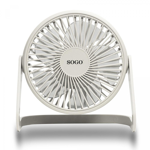 Sogo - Ventilateur de table silencieux USB 2W Portable 180º 5 pales Câble USB 12cm Blanc Sogo  - Sogo