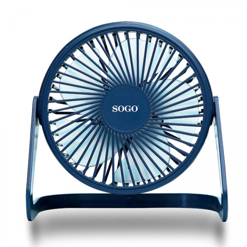 Sogo - Ventilateur de table silencieux USB 2W Portable 180º 5 pales Câble USB 12cm Bleu Sogo  - Sogo