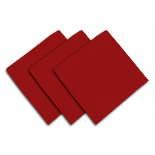Soleil D'Ocre - Lot de 3 serviettes de table 40 x 40 cm - ALIX - Polyester - Rouge Soleil D'Ocre  - Soleil D'Ocre