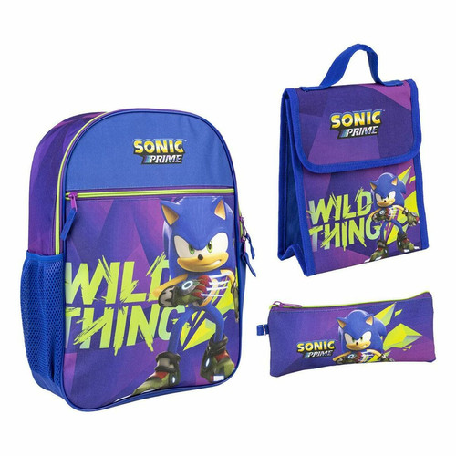 Sonic - Kit fourniture scolaire Sonic 3 Pièces Bleu Sonic  - Sonic