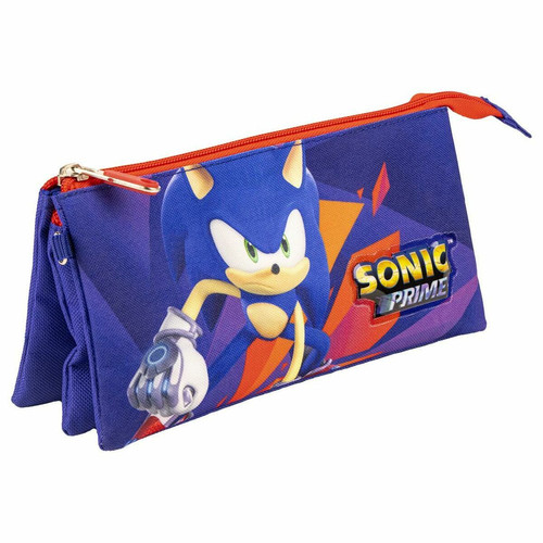 Sonic - Trousse Fourre-Tout Triple Sonic Violet 22,5 x 2 x 11,5 cm Sonic  - Sonic