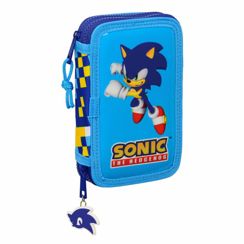 Sonic - Plumier double Sonic Speed 12.5 x 19.5 x 4 cm Bleu (28 pcs) Sonic  - Sonic
