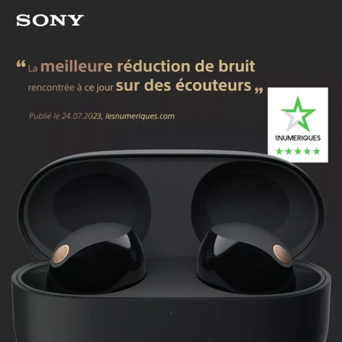 Ecouteurs intra-auriculaires Ecouteurs intra auriculaires sans fil Sony WF-1000XM5 à réduction de bruit - Noir