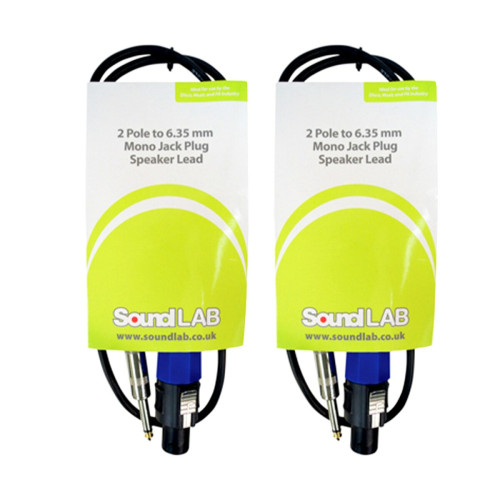 Soundlab - Lot de Câbles Premium 2 pôles vers connecteur jack mono 6,35 mm Câble de haut-parleur Câble 2x 0,75 mm Soundlab  - Soundlab