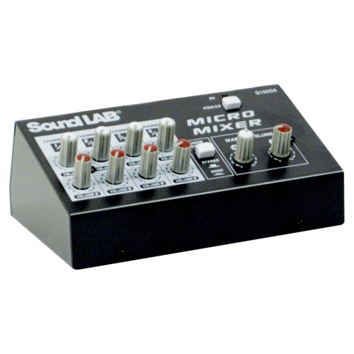 Soundlab - Table de Mixage Microphone Stéréo à 4 Canaux Soundlab G105DA - 2 commandes de volume sur chaque canal Soundlab  - Tables de mixage