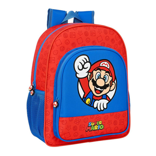 Super Mario - Cartable Super Mario Rouge Bleu (32 x 38 x 12 cm) Super Mario  - Super Mario