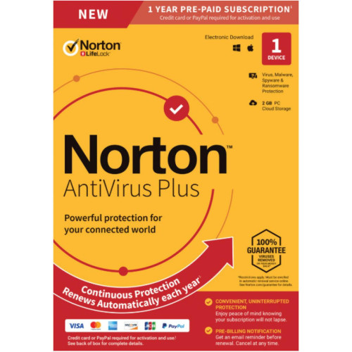 Symantec Norton - Logiciel Norton Antivirus Plus 2022 | 1 Device | Symantec Norton  - Antivirus et Sécurité