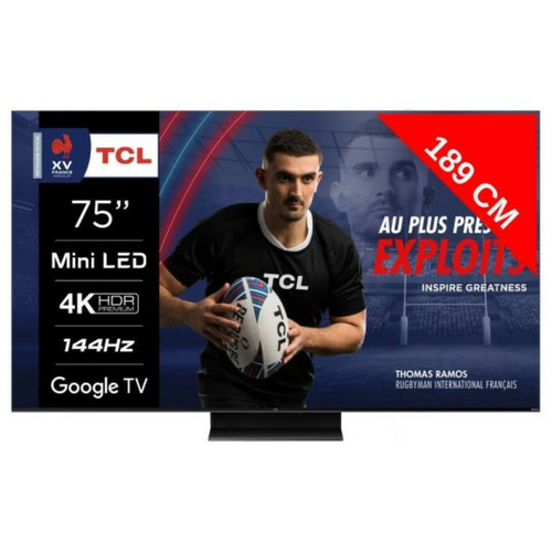 TCL - TV Mini LED 4K 189 cm TV 4K QLED Mini LED 75MQLED80 144Hz Google TV TCL  - TCL