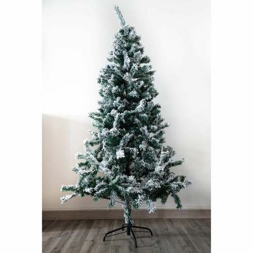 Toilinux - Sapin de Noël Artificiel enneigé Oslo - 850 Branches épaisses - H. 210 cm - Blanc et Vert Toilinux  - Sapin de Noël Blanc
