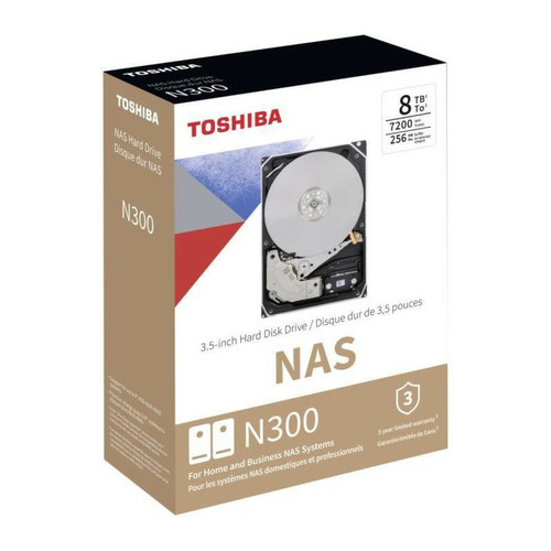 Toshiba Disque Dur Interne - TOSHIBA - NAS N300 - 8To - 7200 tr/min - 3.5 Boite Retail HDWG480EZSTA