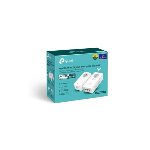 Switch TP-LINK Kit CPL AV1300 Gigabit WiFi AC avec prise gigogne TP LINK Blanc
