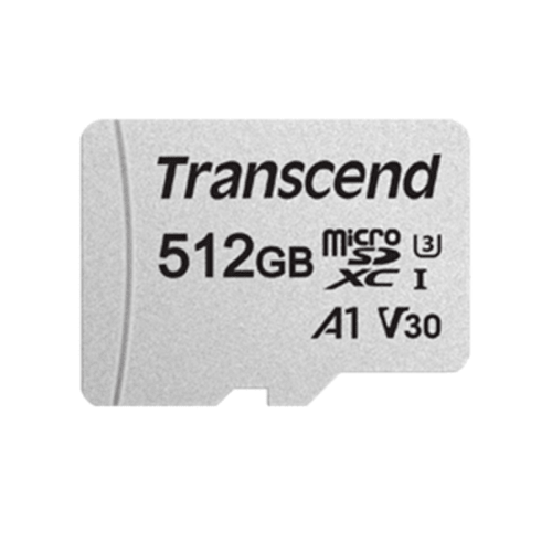 Transcend - TS512GUSD300S-AE Carte Mémoire 512Go Micro SDXC 95Mo/s Gris Transcend  - Carte mémoire 512 go