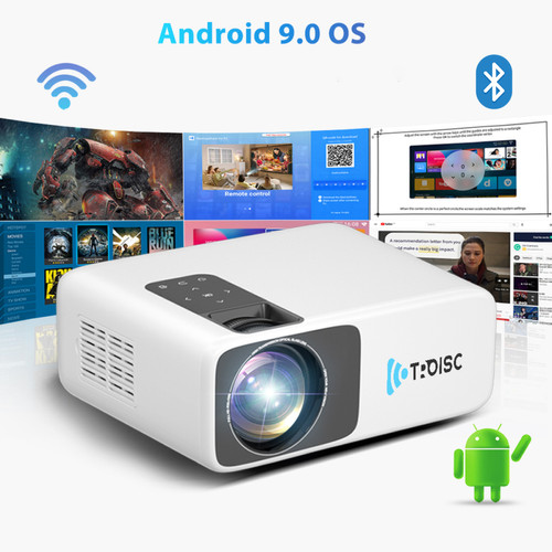 TROISC - Videoprojecteur Android 1080p Full HD WIFI 8000 Lumens Bluetooth Recopie L'écran 300" Max TROISC  - Ventes Flash