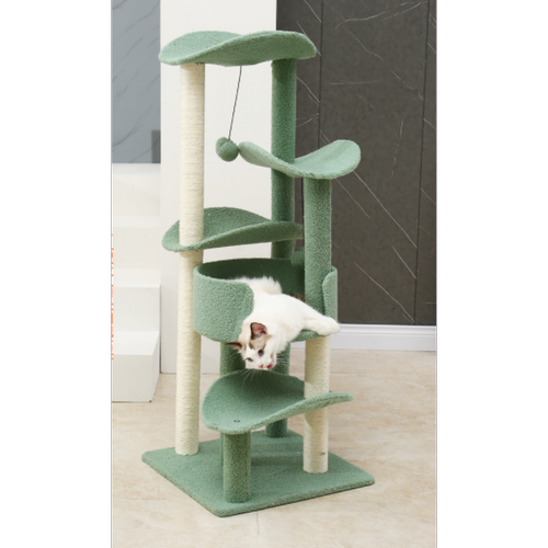 Universal Cadre d'escalade pour chat, litière de chat intégrée, arbre de chat, plateforme de saut pour chat, bois massif, sisal, fournitures pour chat.