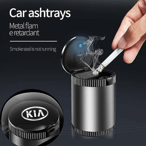 Universal - Cendrier de voiture pour Kia Aluminium LED Cup Portable Flamme Ignifuge Rack Box Cendrier de voiture Universal  - Cendriers