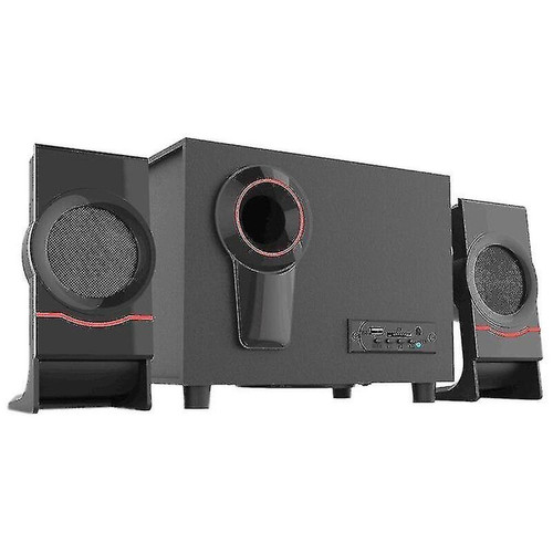 Enceinte PC Universal Haut-parleurs d'ordinateur en bois multimédia subwoofer bluetooth audio usb haut-parleurs en haut-parleurs (noir)