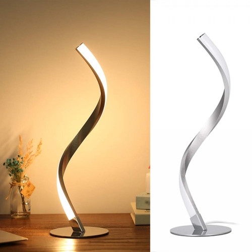Universal - Lampe de lit Lampe de table Homepage Eclairage Salon Spiral Romantique Chambre Moderne Décoration Lumineuse |(Argent) Universal  - Lampes de bureau