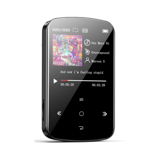 Lecteur MP3 / MP4 Universal Mini clip Bluetooth 5.0 Lecteur MP3 Musique Portable Sans Perte HiFi Son Audio Lecteur MP3 avec Radio FM Fonction Podomètre Lecteur MP3(Le noir)
