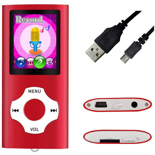 Vendos85 - Lecteur MP4 avec micro SD de 128 go rouge Vendos85  - Lecteur MP3 / MP4 Sans bluetooth