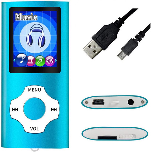Vendos85 - Lecteur MP4 avec micro SD de 32 go bleu clair Vendos85  - Lecteur MP3 / MP4 Sans bluetooth
