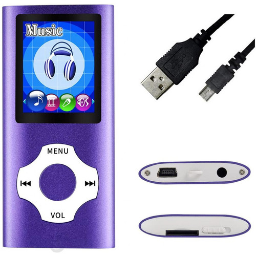 Vendos85 - Lecteur MP4 avec micro SD de 4 go mauve Vendos85  - Lecteur MP3 / MP4 Sans bluetooth