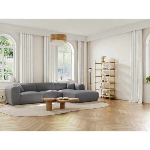 Vente-Unique - Grand canapé d'angle droit en tissu chiné gris POGNI de Maison Céphy Vente-Unique  - Black Friday Canapés