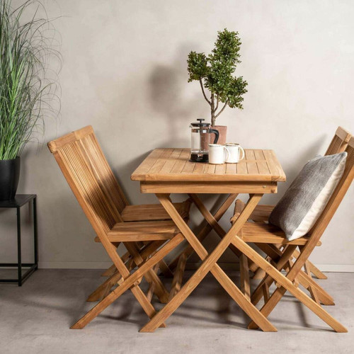Venture Home - Ensemble table et 4 chaises en teck Kenya Venture Home - Ensembles tables et chaises Pliable
