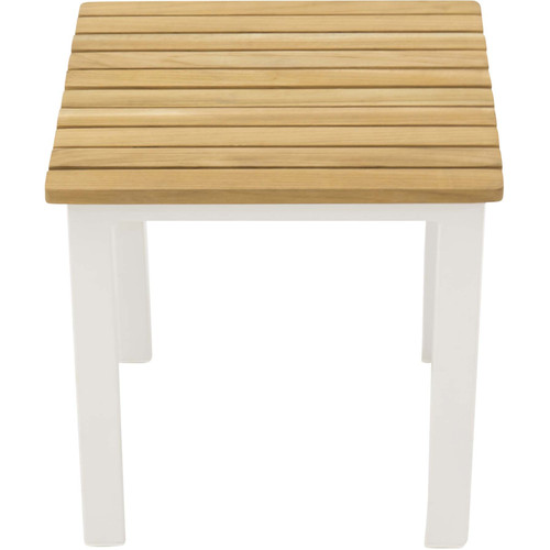 Venture Home - Petite table d'appoint extérieure carré en alu et teck Mexico Blanc. Venture Home  - Table de Jardin Carrée Tables de jardin