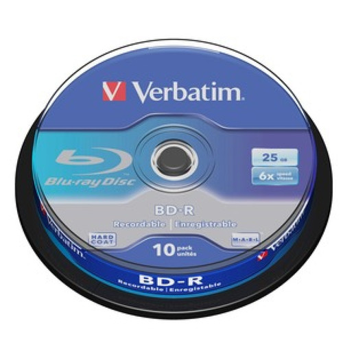 Verbatim - BD-R 25 Go certifié 6x (pack de 10, spindle) Verbatim  - CD et DVD Vierge Verbatim