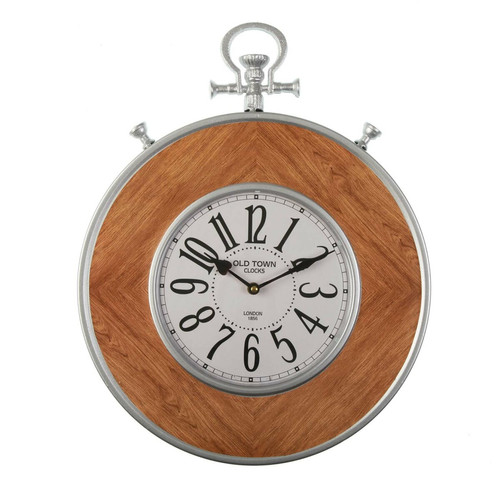Horloges, pendules VERSA Horloge Murale pour la Cuisine, Pendule pour Salon Arras 39x3x54cm,Métal, Marron