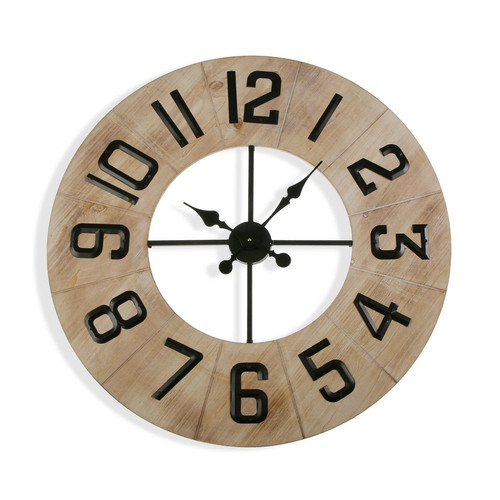 Horloges, pendules VERSA Horloge Murale pour la Cuisine, Pendule pour Salon Richard 76x5x76cm,Métal, Marron