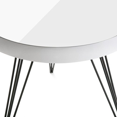 VERSA Table d'appoint pour le salon, la chambre ou la cuisine Fontana 51x51x55cm,bois et métal, Blanc